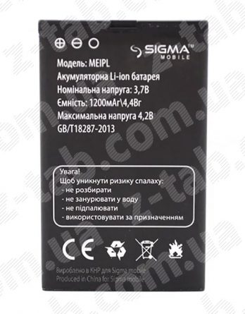 Батарея, аккумулятор sigma comfort 50 elegance (meipl 1200mah)