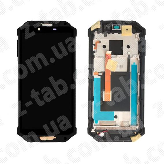 Модуль, дисплей+сенсор oukitel wp2 черный в рамке