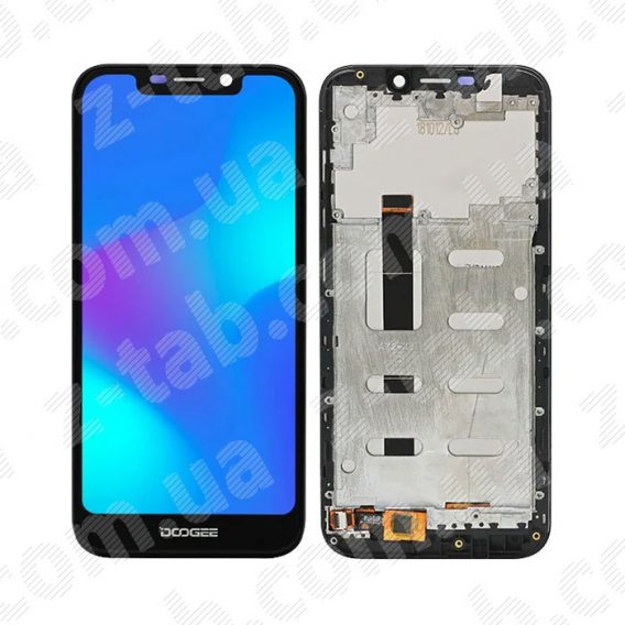 Модуль, дисплей+сенсор doogee x70 в рамке черный